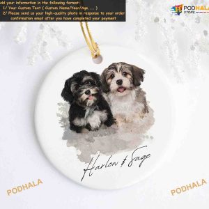 Personalized Pet Watercolor Using Photo and Name, Christmas Dog Gift