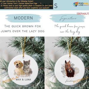 Personalized Pet Watercolor Using Photo and Name Christmas Dog Gift 3