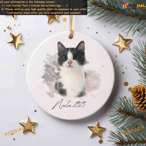 Personalized Pet Watercolor Using Photo and Name Christmas Dog Gift 5