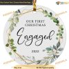 Personalized Porcelain Engaged Christmas Ornament, First Christmas Ornament 2023