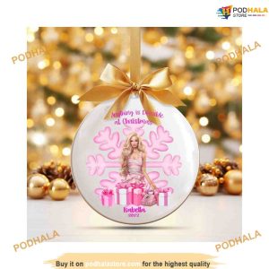 Personalized Pretty in Pink Barbie Christmas Ornaments, Barbie Doll Christmas Tree Snowflake