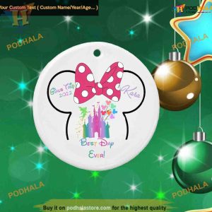 Personalized Rainbow Castle Ornament, Family Christmas Tree Ornaments