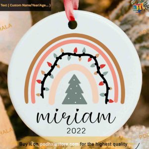 Personalized Rainbow Ornament, Family Christmas Tree Ornaments