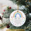 Personalized Rainbow Teacher Ornament, Friends Christmas Ornaments