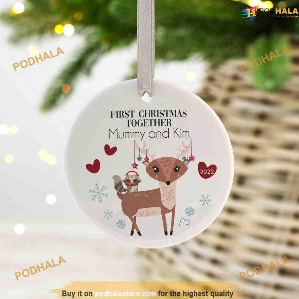 Personalized Reindeer Bauble, First Christmas Together