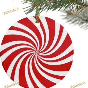 Personalized Santa Candy Swirl Tree Ornament, Family Christmas Ornaments
