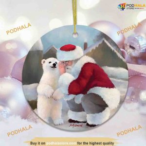 Personalized Santa & Polar Bear Winter Dream Ornament, Family Tree Decoration