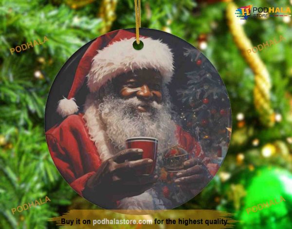 Personalized Santa with Cocoa Tree Ornament, Family Christmas Tree Ornaments