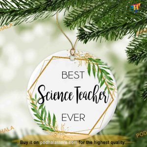 Personalized Science Teacher Christmas Ornament, Family Tree Decoration