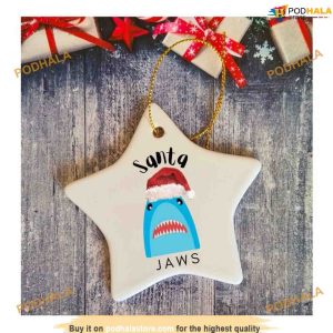 Personalized Shark Santa Jaws Ornament, Funny Christmas Decoration