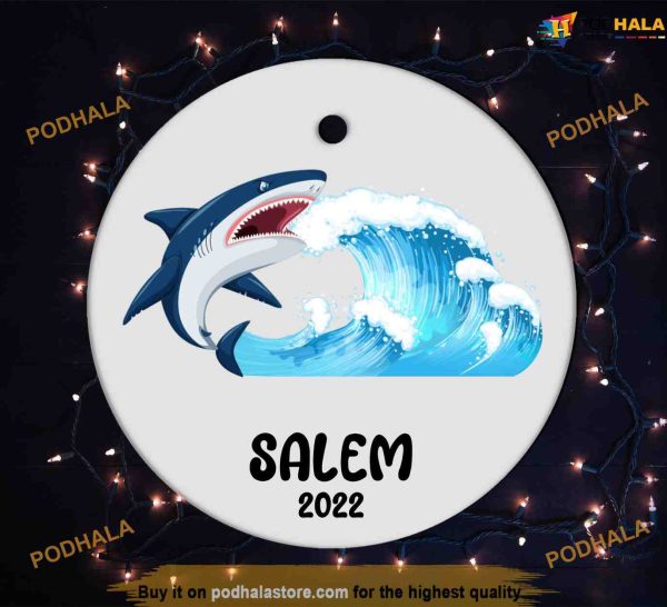 Personalized Shark Tree Gift Ornament, Personalized Family Christmas Ornaments