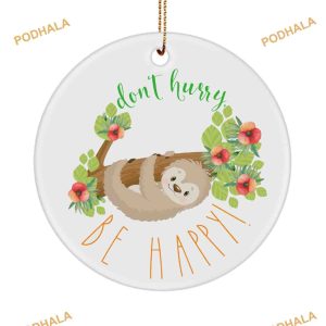 Personalized Sloth Christmas Ornament, Funny Christmas Ornaments