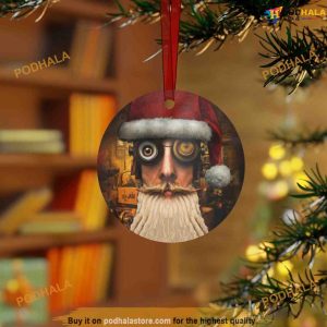 Personalized Steampunk One-Eyed Santa Ornament, Family Christmas Ornaments