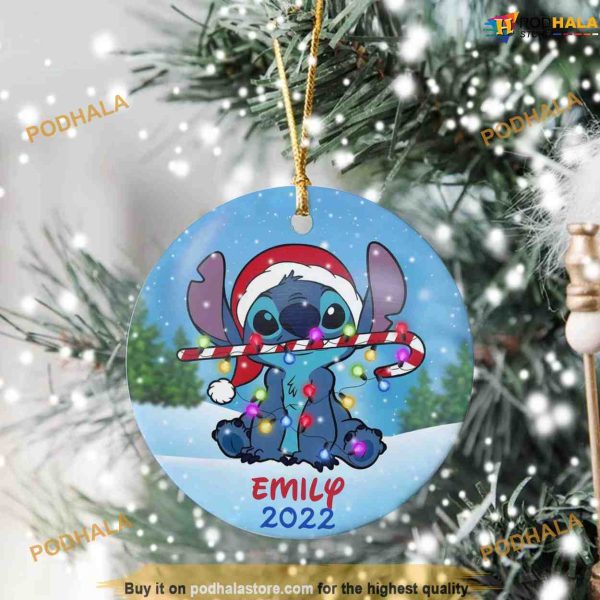 Personalized Stitch Christmas Ornament, Stitch Christmas Decorations, Disney Stitch