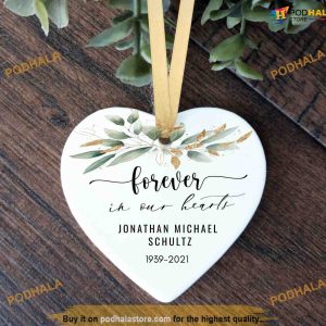 Personalized Sympathy Memorial Ceramic Ornament, Family Tree Decoration