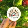Personalized Teacher Big Heart Ornament, Personalized Family Ornaments