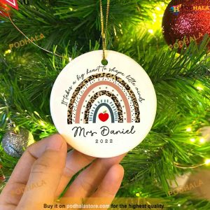Personalized Teacher Big Heart Ornament, Personalized Family Ornaments