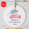 Personalized Truck Ornament, Celebrating Baby's First Christmas