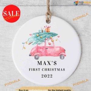 Personalized Truck Ornament, Celebrating Baby's First Christmas