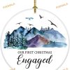 Personalized Truck Tree Engaged Ornament, Funny Christmas Ornament Gift Ideas
