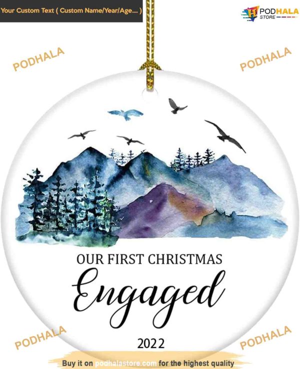 Personalized Truck Tree Engaged Ornament, Funny Christmas Ornament Gift Ideas