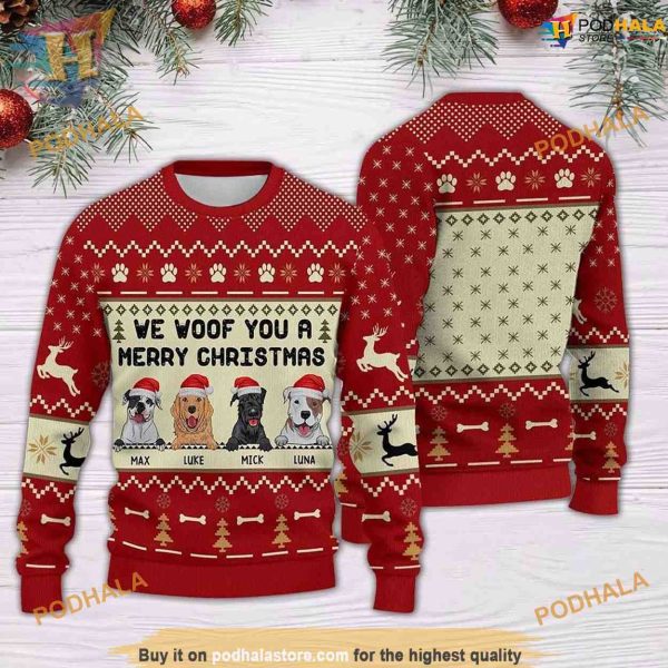 Personalized Ugly Dog Christmas Sweater, Merry Christmas Gift