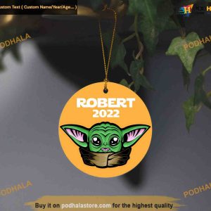 Personalized Unique Baby Yoda Christmas Ornament, Star Wars Xmas Tree Decor