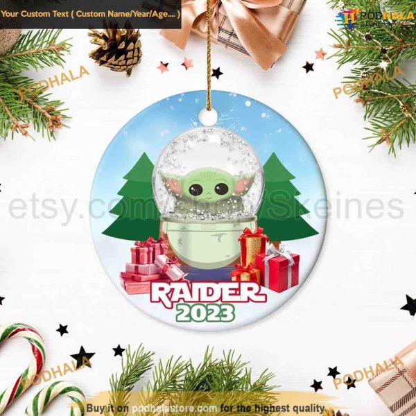 Personalized Unique Baby Yoda Xmas Ornament, Star Wars Christmas Decor