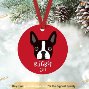 Personalized Unique Christmas Ornament, Boston Terrier Memorial for Dog Lovers