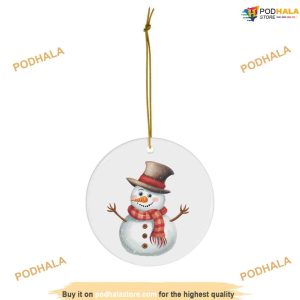 Personalized Vintage Snowman Ceramic Ornament, Friends Christmas Ornaments