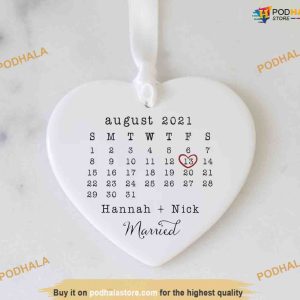 Personalized Wedding Date Ornament, Married Ornament, Wedding Gift, Anniversary Gift