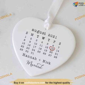 Personalized Wedding Date Ornament Married Ornament Wedding Gift Anniversary Gift 3