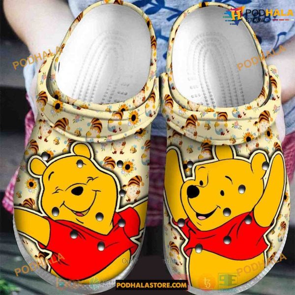 Personalized Winnie Pool Bear Bee Pattern Cartoon Disney Winnie the Pooh Crocs