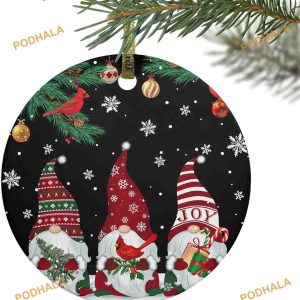 Personalized Winter Gnome Tree Ornament, Family Tree Decoration