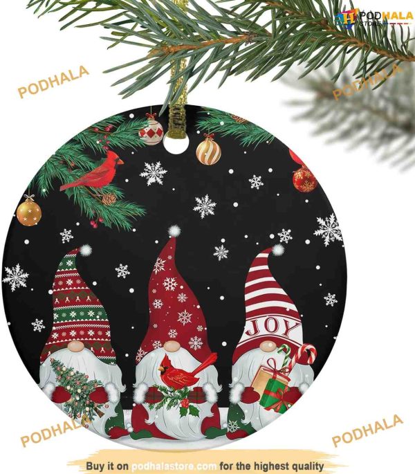 Personalized Winter Gnome Tree Ornament, Family Tree Decoration