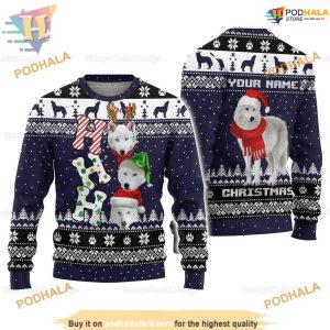 Personalized Wolf Christmas Sweater, Family Ugly Christmas Sweater