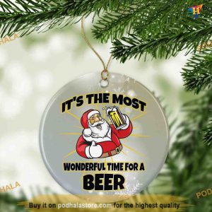 Personalized Wonderful Time For A Beer Ornament, Funny Christmas Ornaments.