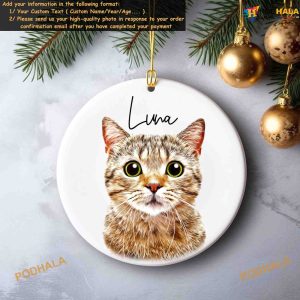 Pet Loss Portrait Ornament Custom from Photo Personalized Dog Christmas 2