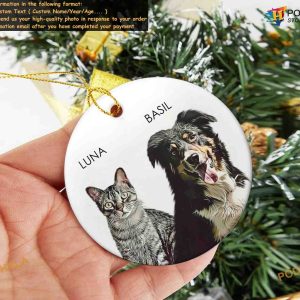 Pet Portrait Ornament Using Pets Photo and Name Personalized Dog 4