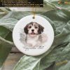 Pet Watercolor Personalized Photo and Name Ornament Dog Christmas