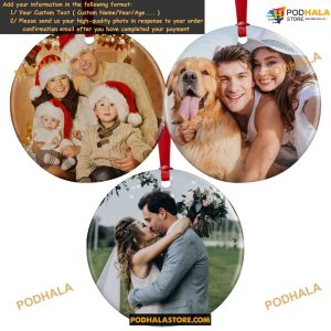 Photo Ornament Just Married Personalized Christmas Engagement Gift for Her 6