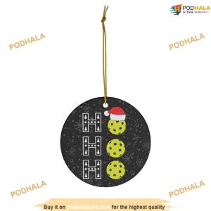 Pickleball Ho Ho Festive Ceramic Ornament, Personalized Family Ornaments