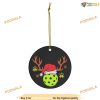 Pickleball Reindeer Ceramic Ornament, Friends Christmas Ornaments