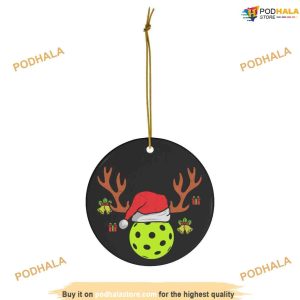Pickleball Reindeer Ceramic Ornament, Friends Christmas Ornaments
