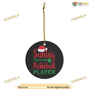 Pickleball Santa Ceramic Ornament, Personalized Family Ornaments