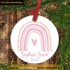 Pink Rainbow Little Girls Ornament, Family Tree Decoration