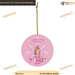 Pink Snowflake Christmas Ornament, Personalized Family Ornaments