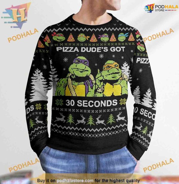 Pizza Dude’s 30 Seconds Christmas Sweater, Funny Xmas Sweater