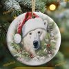 Polar Bear Christmas Hat Ornament, Funny Christmas Ornaments