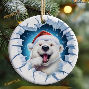 Polar Bear Crack Wall Ornament, Personalized Family Ornaments